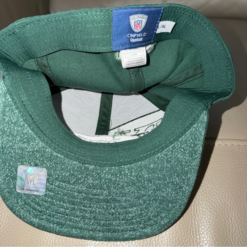 New NFL Reebok Football NY Jets Baseball Cap Green Fitted Sideline Headwear L/XL - Picture 9 of 16